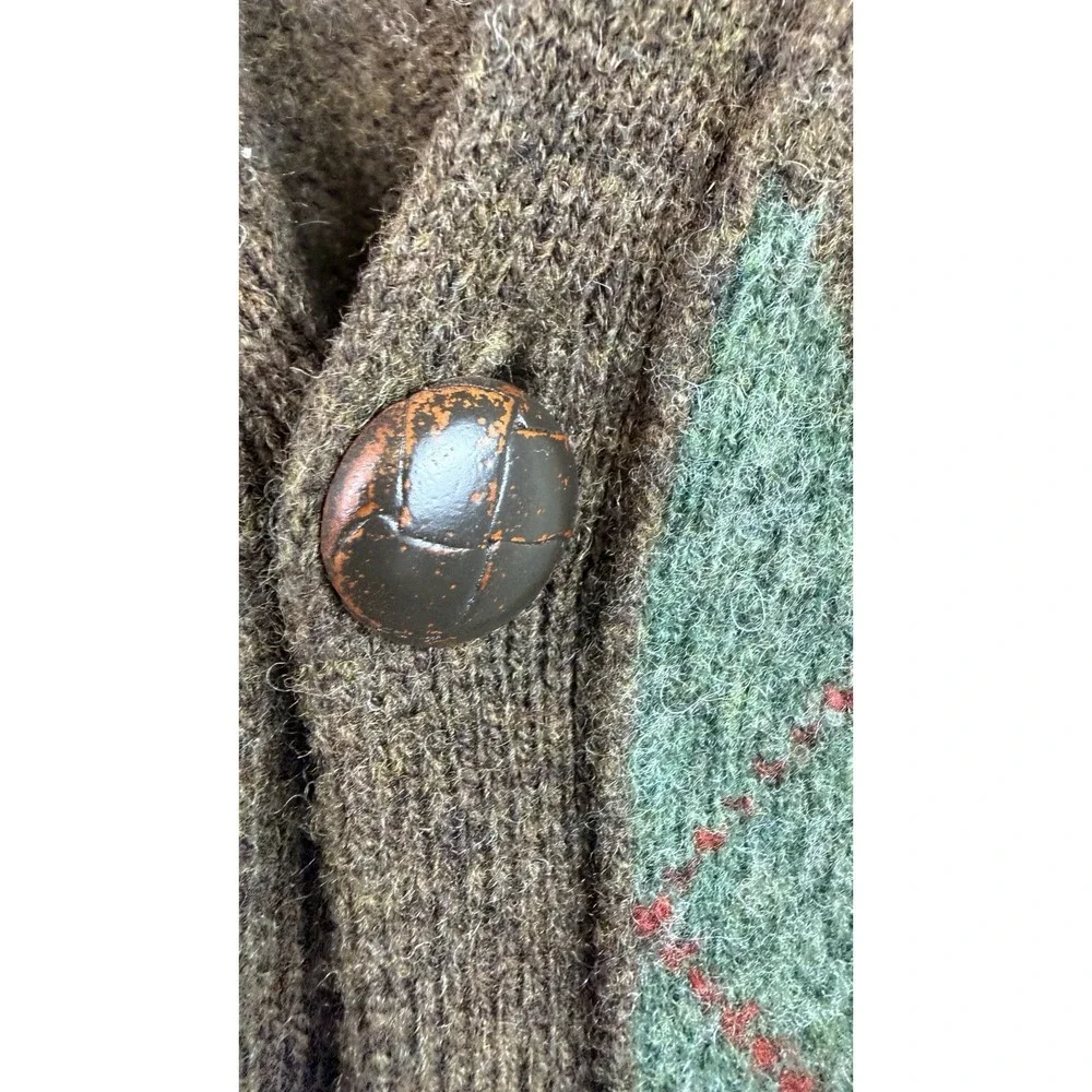 J.Crew Lambswool Argyle Sweater Vest Men's M Brown Green Preppy Grandpacore